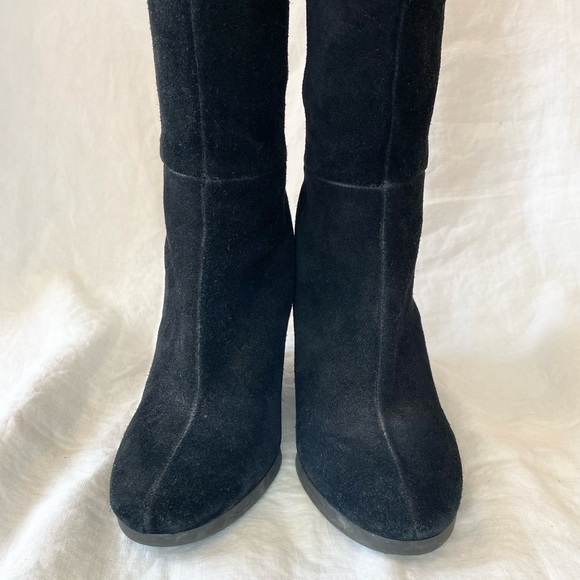 Franco Sarto Watch Boots Suede Knee High Wedge Boots - Picture 4 of 16